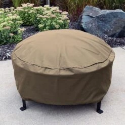 40 In. Khaki Durable Weather-Resistant Round Fire Pit Cover -Fire Place Store sunnydaze fire pit covers and accessories fi 4018hdkhaki 31 1000