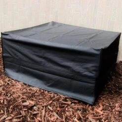 48 In. Sq. X 18 In. H Square Black Outdoor Fire Pit Cover -Fire Place Store sunnydaze fire pit covers and accessories fi 4818sblk inv 31 1000