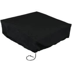 48 In. Sq. X 18 In. H Square Black Outdoor Fire Pit Cover