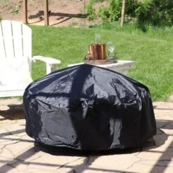 60 In. Black Durable Weather-Resistant Round Fire Pit Cover -Fire Place Store sunnydaze fire pit covers and accessories fi 6024blk inv 31 1000