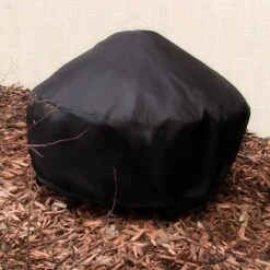 60 In. Durable Weather-Resistant Round Fire Pit Cover -Fire Place Store sunnydaze fire pit covers and accessories fi 6024blk3 inv 4f 1000