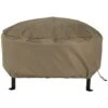 58 In. Khaki Durable Long-Lasting PVC Round Fire Pit Cover