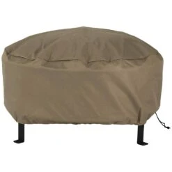 80 In. Khaki Durable Weather-Resistant Round Fire Pit Cover