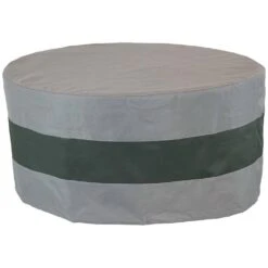 48 In. Gray/Green Stripe Round 2-Tone Outdoor Fire Pit Cover -Fire Place Store sunnydaze fire pit covers and accessories ny 227 1f 1000