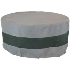 48 In. Gray/Green Stripe Round 2-Tone Outdoor Fire Pit Cover