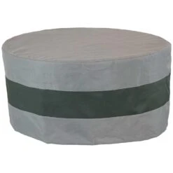 60 In. Gray/Green Stripe Round 2-Tone Outdoor Fire Pit Cover -Fire Place Store sunnydaze fire pit covers and accessories ny 234 1f 1000