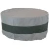 60 In. Gray/Green Stripe Round 2-Tone Outdoor Fire Pit Cover