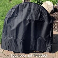 24 In. Round Black Firewood Log Hoop Cover -Fire Place Store sunnydaze firewood racks fi lh24 cover 31 1000