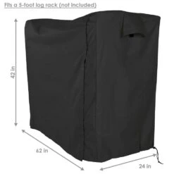 5 Ft. Firewood Log Rack Cover In Black -Fire Place Store sunnydaze firewood racks fi lrc5 fa 1000