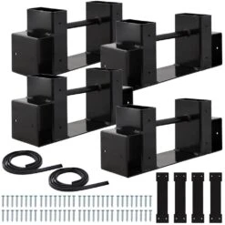 Sunnydaze Adjustable Steel Log Rack Brackets With Accessory Kit (2 Sets) -Fire Place Store sunnydaze firewood racks qx 047 2pk 1f 1000