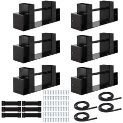 Sunnydaze Adjustable Steel Log Rack Brackets With Accessory Kit (3-Sets) -Fire Place Store sunnydaze firewood racks qx 047 3pk 1f 1000