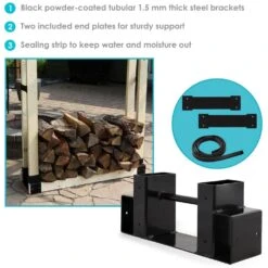 Sunnydaze Adjustable Steel Log Rack Brackets With Accessory Kit -Fire Place Store sunnydaze firewood racks qx 047 d4 1000