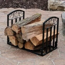 24 In. Decorative Firewood Log Rack Holder -Fire Place Store sunnydaze firewood racks qx 2dlh 31 1000