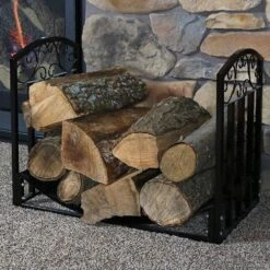 24 In. Decorative Firewood Log Rack Holder -Fire Place Store sunnydaze firewood racks qx 2dlh c3 1000