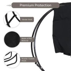 48 In. Black Steel Firewood Log Hoop With Cover -Fire Place Store sunnydaze firewood racks qx 48lh cover combo 1d 1000