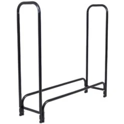 4 Ft. Black Steel Firewood Log Rack With Cover -Fire Place Store sunnydaze firewood racks qx 4lr 4lrc 76 1000