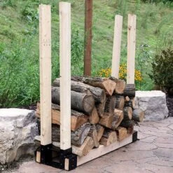 Lightweight Steel Adjustable Log Storage Brackets -Fire Place Store sunnydaze firewood racks qx 5511 31 1000
