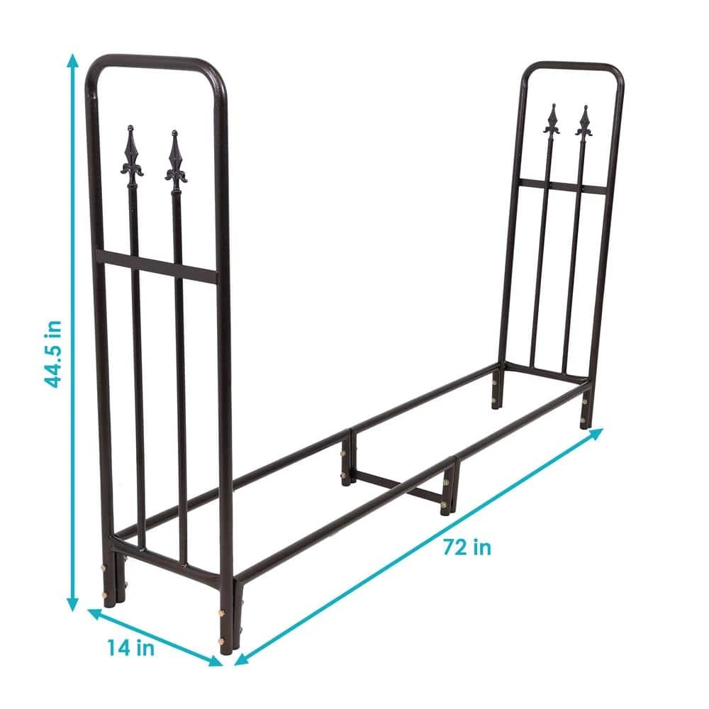 6 Ft. Bronze Firewood Storage Log Rack 2 6 Ft. Bronze Firewood Storage Log Rack - Image 2