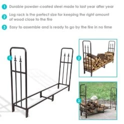 6 Ft. Bronze Firewood Storage Log Rack 13 6 Ft. Bronze Firewood Storage Log Rack -Fire Place Store sunnydaze firewood racks qx 6dlr bronze fa 1000