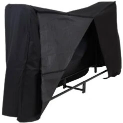 6 Ft. Firewood Log Rack With Waterproof Cover In Black -Fire Place Store sunnydaze firewood racks qx 6dlr combo 1f 1000