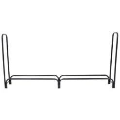 8 Ft. Outdoor Firewood Stacker Storage Holder Log Rack In Black -Fire Place Store sunnydaze firewood racks qx 8lr 44 1000