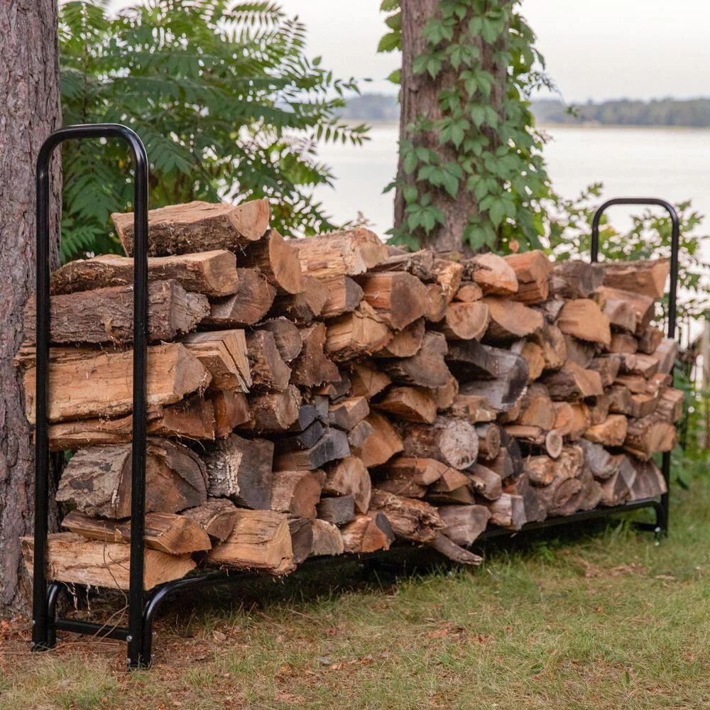 8 Ft. Firewood Log Rack And Cover In Black 11 8 Ft. Firewood Log Rack And Cover In Black - Image 11