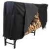 8 Ft. Firewood Log Rack And Cover In Black
