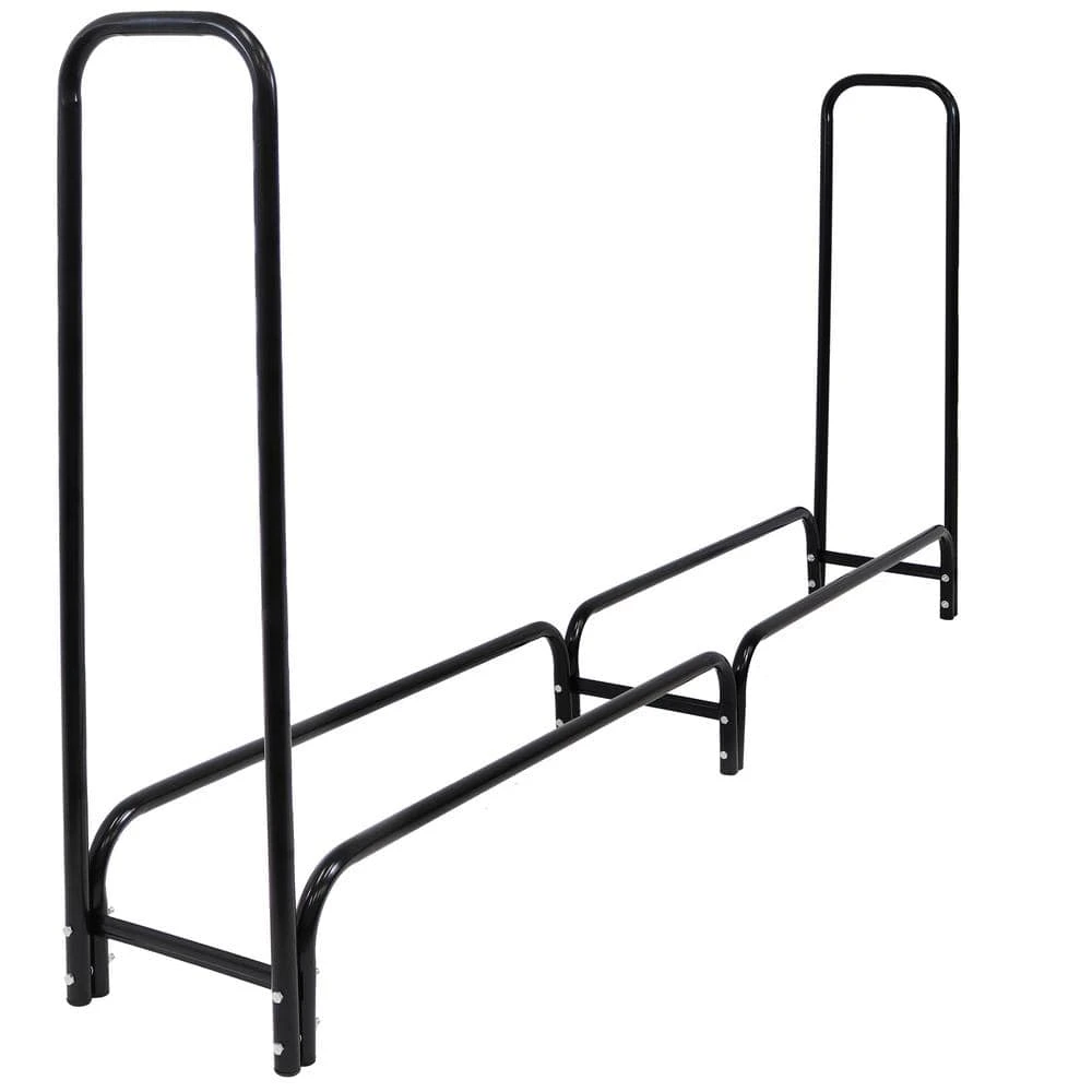 8 Ft. Firewood Log Rack And Cover In Black 4 8 Ft. Firewood Log Rack And Cover In Black - Image 4