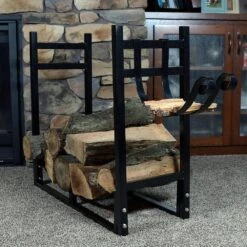 30 In. Indoor/Outdoor Firewood Log Rack With Kindling Holder 17 30 In. Indoor/Outdoor Firewood Log Rack With Kindling Holder -Fire Place Store sunnydaze firewood racks qx lrkh 31 1000