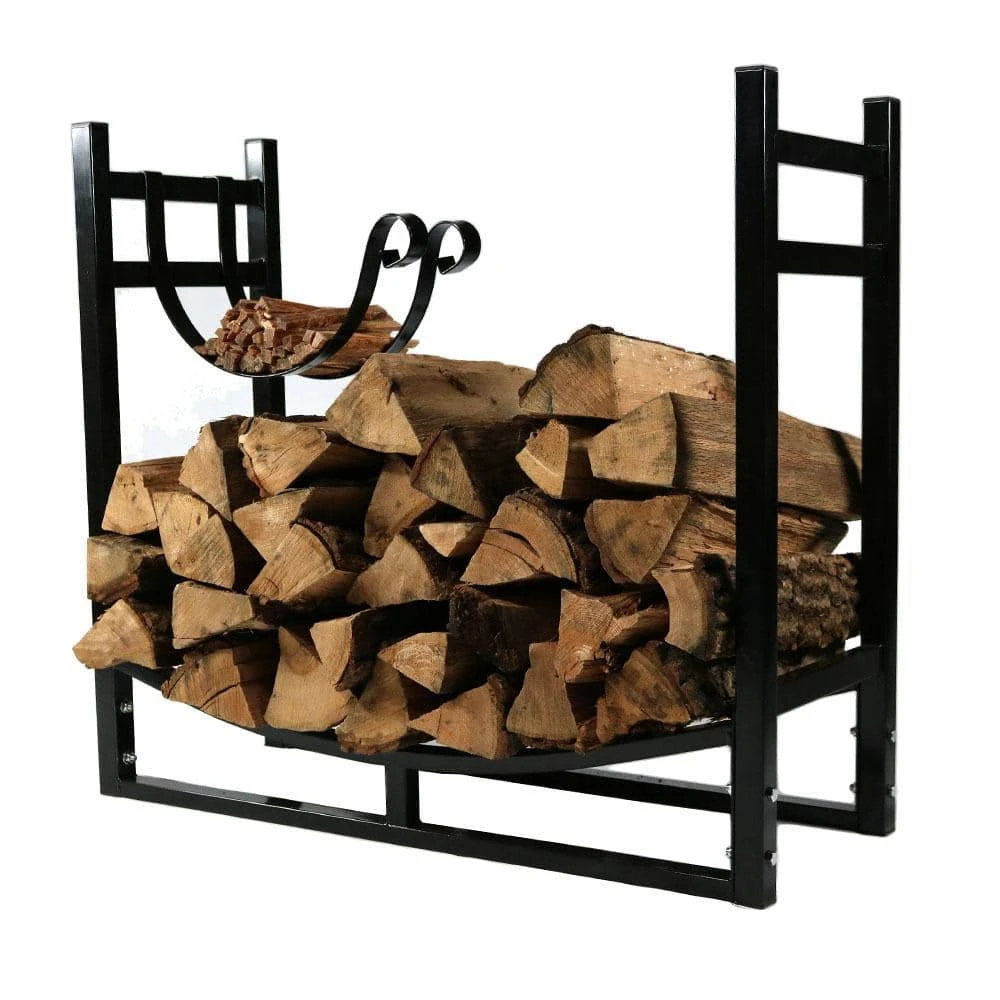 30 In. Indoor/Outdoor Firewood Log Rack With Kindling Holder 2 30 In. Indoor/Outdoor Firewood Log Rack With Kindling Holder - Image 2