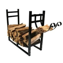 30 In. Indoor/Outdoor Firewood Log Rack With Kindling Holder