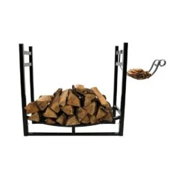 30 In. Indoor/Outdoor Firewood Log Rack With Kindling Holder 11 30 In. Indoor/Outdoor Firewood Log Rack With Kindling Holder -Fire Place Store sunnydaze firewood racks qx lrkh c3 1000