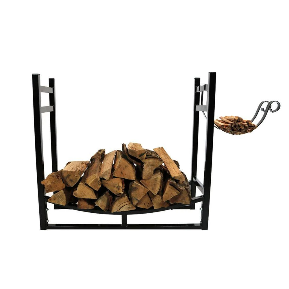 30 In. Indoor/Outdoor Firewood Log Rack With Kindling Holder 3 30 In. Indoor/Outdoor Firewood Log Rack With Kindling Holder - Image 3