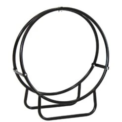 24 In. Black Steel Firewood Storage Log Hoop 12 24 In. Black Steel Firewood Storage Log Hoop -Fire Place Store sunnydaze firewood racks qx24lh 1f 1000