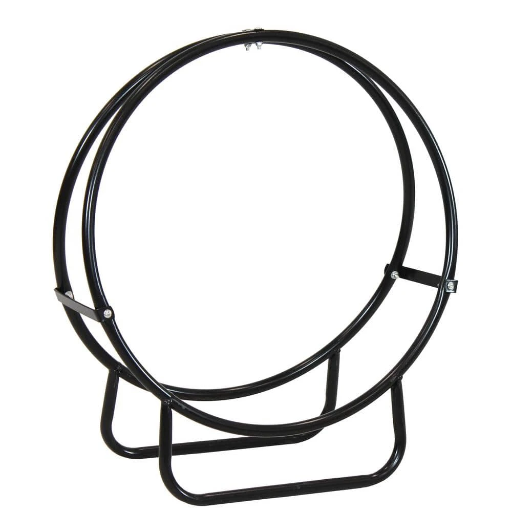 24 In. Black Steel Firewood Storage Log Hoop 5 24 In. Black Steel Firewood Storage Log Hoop - Image 5