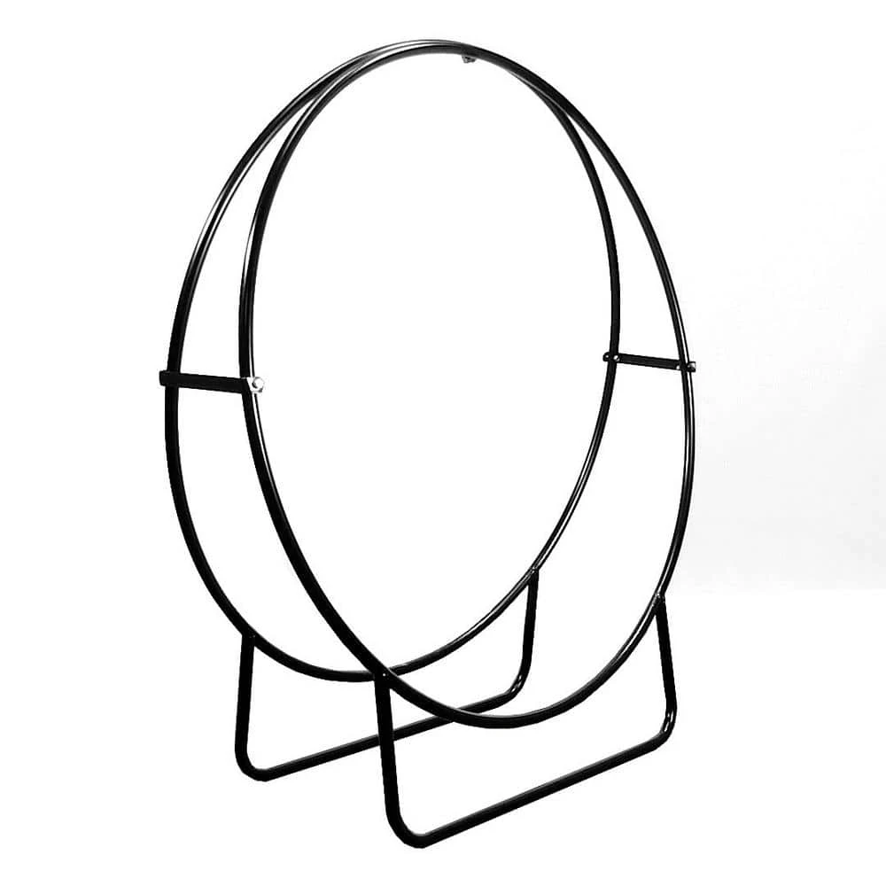 48 In. Black Steel Outdoor Log Hoop 2 48 In. Black Steel Outdoor Log Hoop - Image 2