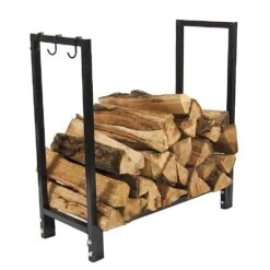 30 In. Black Steel Firewood Storage Log Holder
