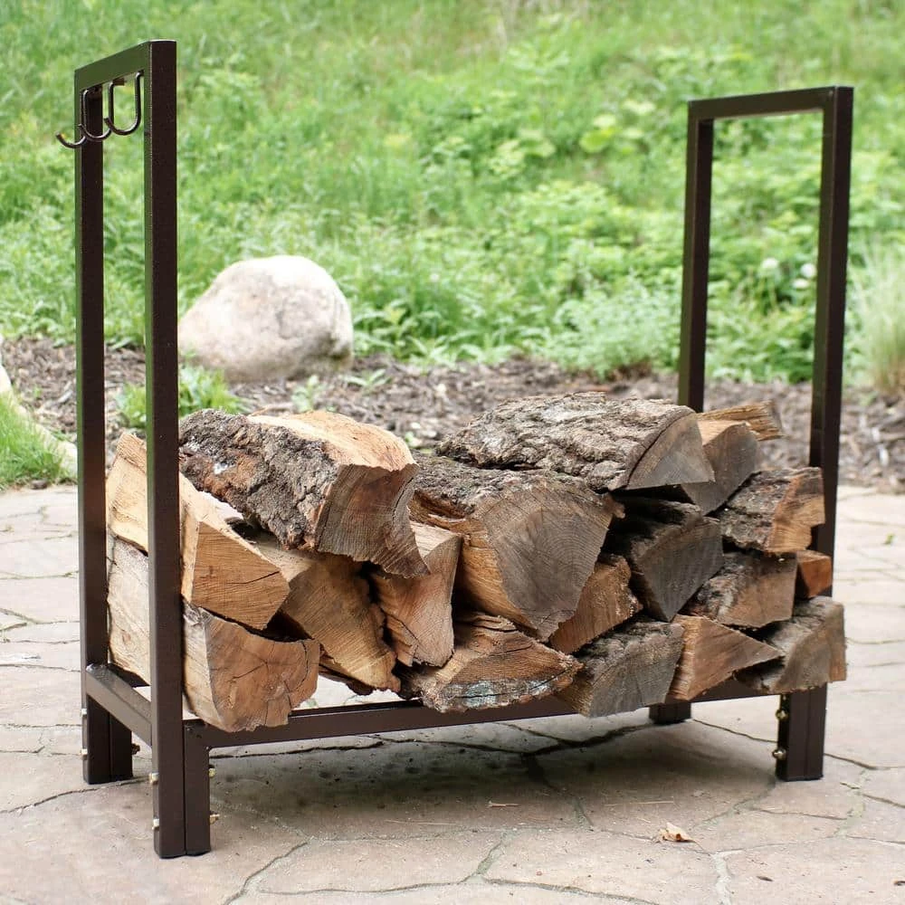 30 In. Bronze Firewood Log Rack Wood Storage Holder 8 30 In. Bronze Firewood Log Rack Wood Storage Holder - Image 8