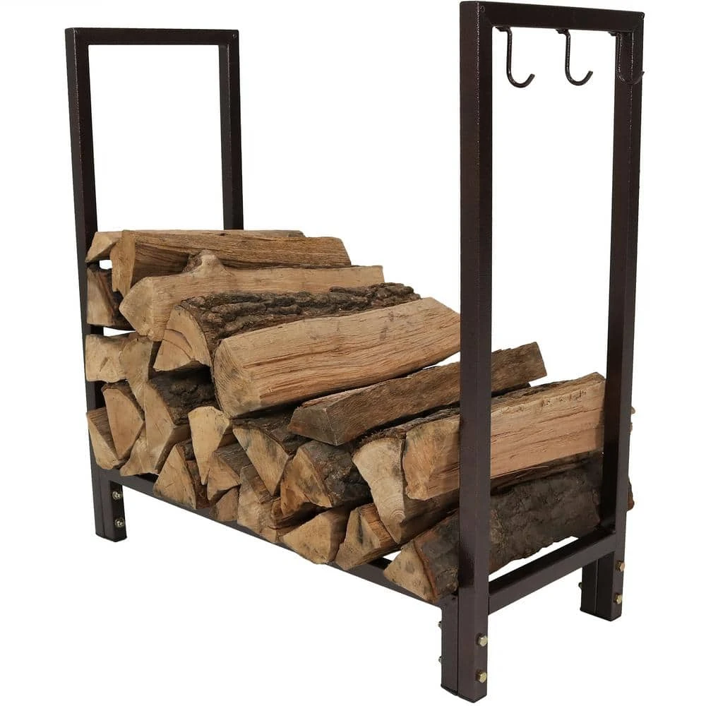30 In. Bronze Firewood Log Rack Wood Storage Holder 1 30 In. Bronze Firewood Log Rack Wood Storage Holder