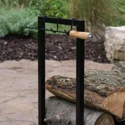 30 In. Black Steel Firewood Storage Log Holder -Fire Place Store sunnydaze firewood racks qxwr30 c3 1000