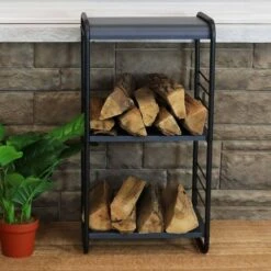 36 In. Modern Rounded Edge Iron And Steel Firewood Storage Log Rack -Fire Place Store sunnydaze firewood racks rcm 859 66 1000