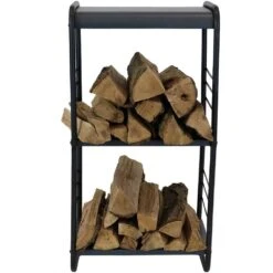 36 In. Modern Rounded Edge Iron And Steel Firewood Storage Log Rack -Fire Place Store sunnydaze firewood racks rcm 859 c3 1000