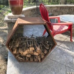 30 In. Hexagon Steel Honeycomb Firewood Log Rack 12 30 In. Hexagon Steel Honeycomb Firewood Log Rack -Fire Place Store sunnydaze firewood racks rcm lg789 44 1000