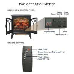400 Sq. Ft. 24 In. Electric Stove With Remote -Fire Place Store sunrinx electric stove heaters mg63 7 gsd a0 1000