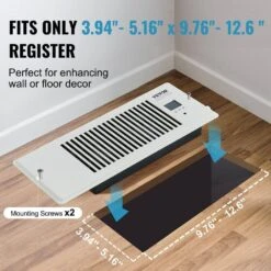 4 Ft.x12ft. Register Booster Fan: Quiet, Remote/Thermostat-Controlled, Adjustable Speed In White -Fire Place Store tahanbath grow room ventilation z d0102hpbh56 fa 1000