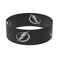 Decorative NHL 36 In. X 12 In. Round Steel Wood Fire Pit Ring - Tampa Bay Lightning