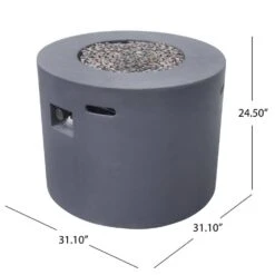 31" Round MGO Fire Pit- 40000 BTU, Dark Gray -Fire Place Store tatayosi outdoor fireplaces p dj 63491 1f 1000