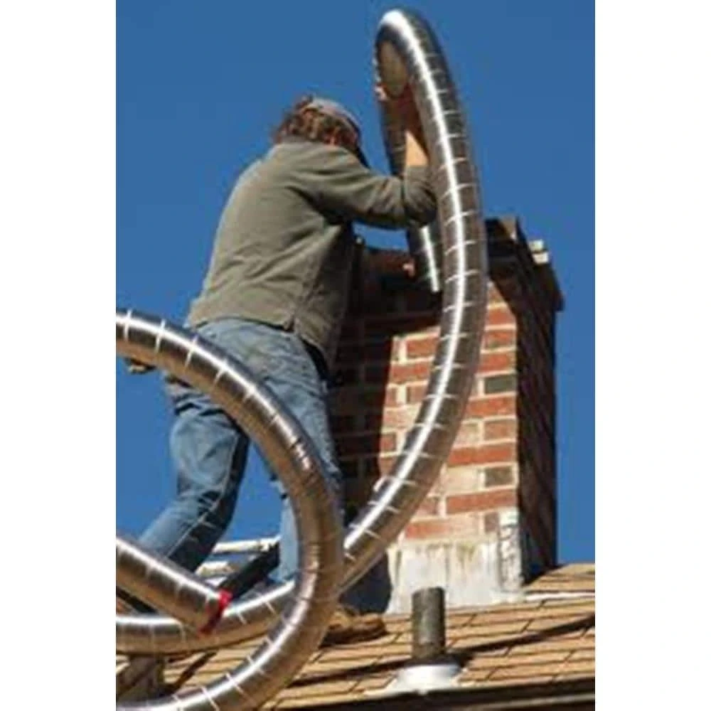Flex-All Single-Ply 4 In. X 25 Ft. Stainless Steel Pipe Chimney Liner Kit 2 Flex-All Single-Ply 4 In. X 25 Ft. Stainless Steel Pipe Chimney Liner Kit - Image 2
