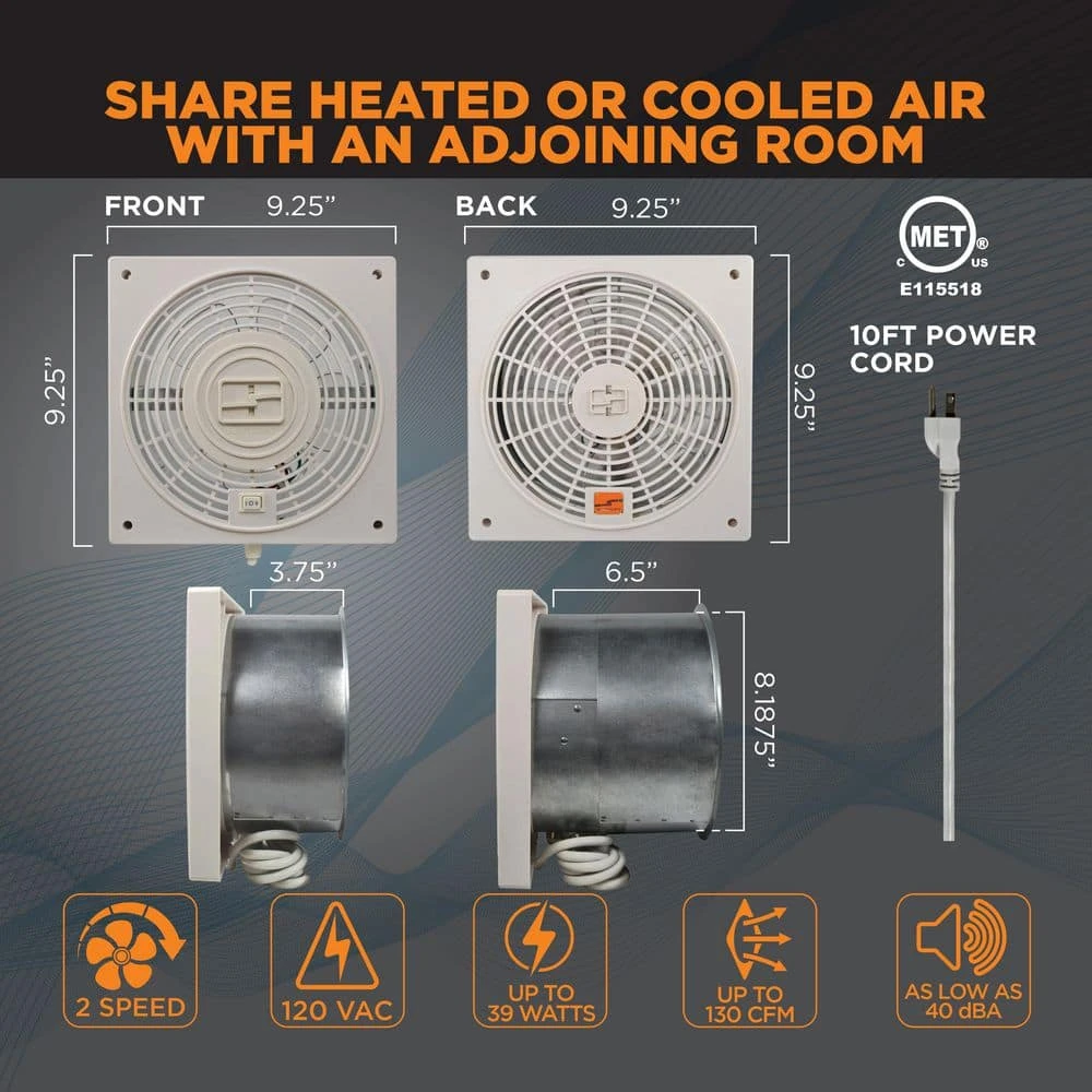 Through The Wall 2-Speed With Airflow Adapter Room To Room Fan 4 Through The Wall 2-Speed With Airflow Adapter Room To Room Fan - Image 4