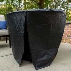 Propane Fire Pit Cover, Use With Propane Fire Pit Base And Table Attachment, Weatherproof, Black -Fire Place Store tiki fire pit covers and accessories 1123030 4f 1000